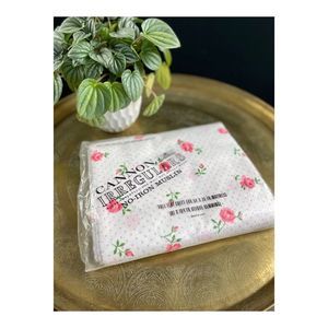 Vintage Floral Full Flat Sheet Deadstock NIP Cottagecore Roses Polkadots Prairie